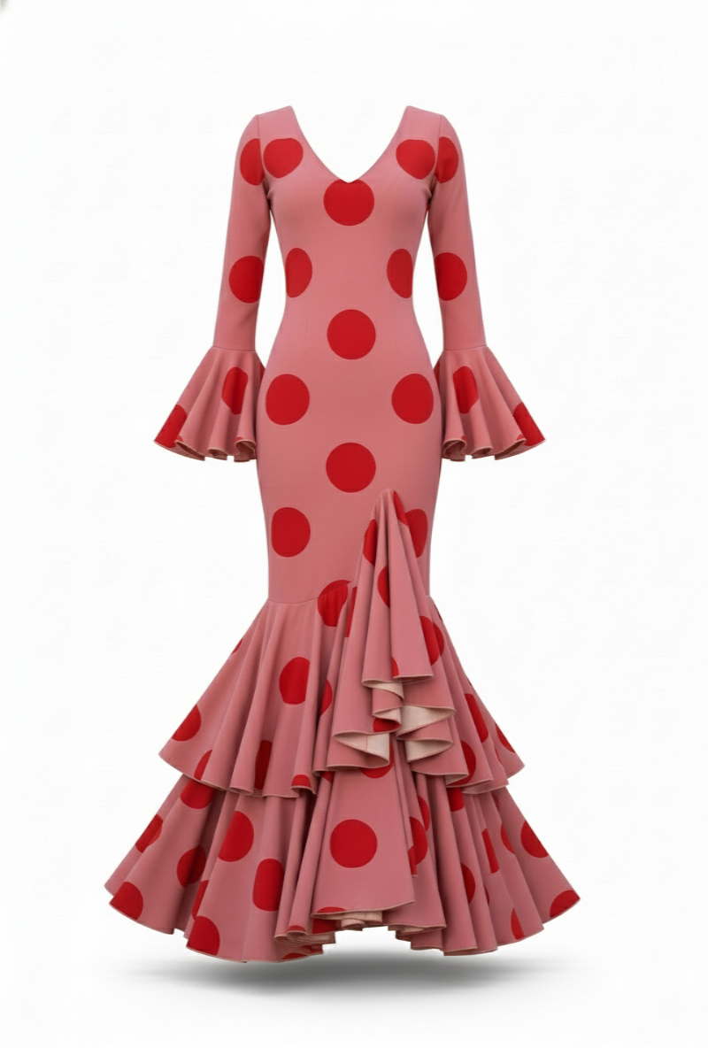 TRAJE FLAMENCA ROSA MALVA EMMA WU DESIGN X FLAMENCA G0491