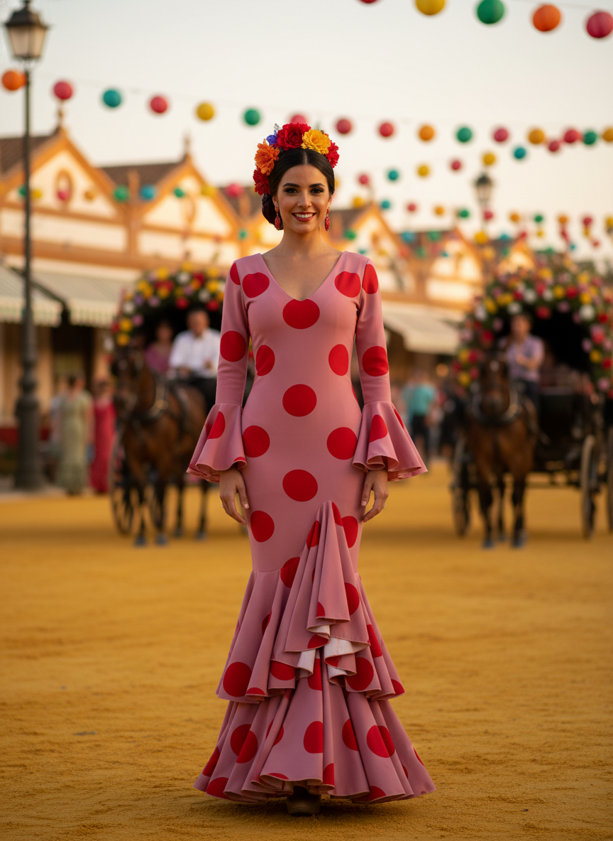 TRAJE FLAMENCA ROSA MALVA EMMA WU DESIGN X FLAMENCA G0491