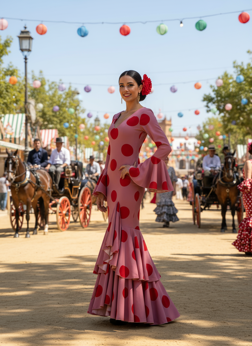 TRAJE FLAMENCA ROSA MALVA EMMA WU DESIGN X FLAMENCA G0491
