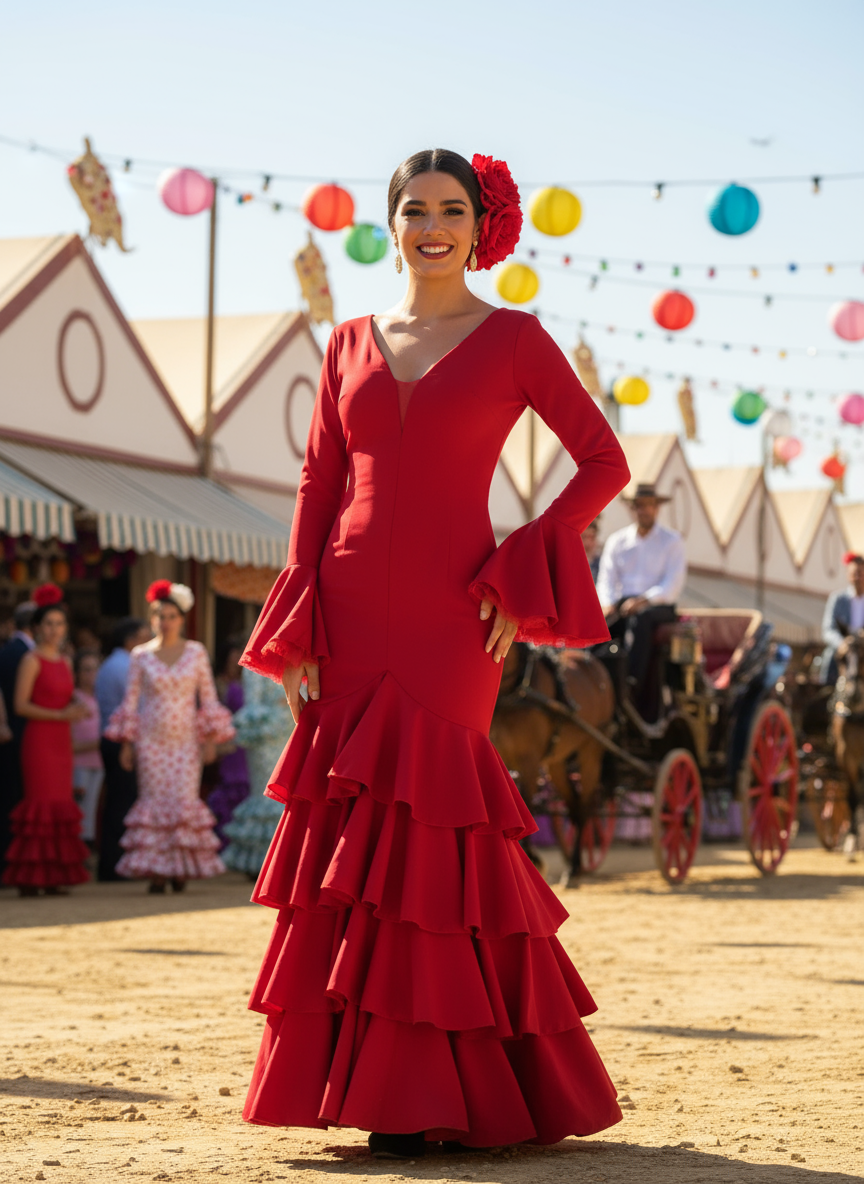 TRAJE FLAMENCA ROJO EMMA WU DESIGN X FLAMENCA EM241