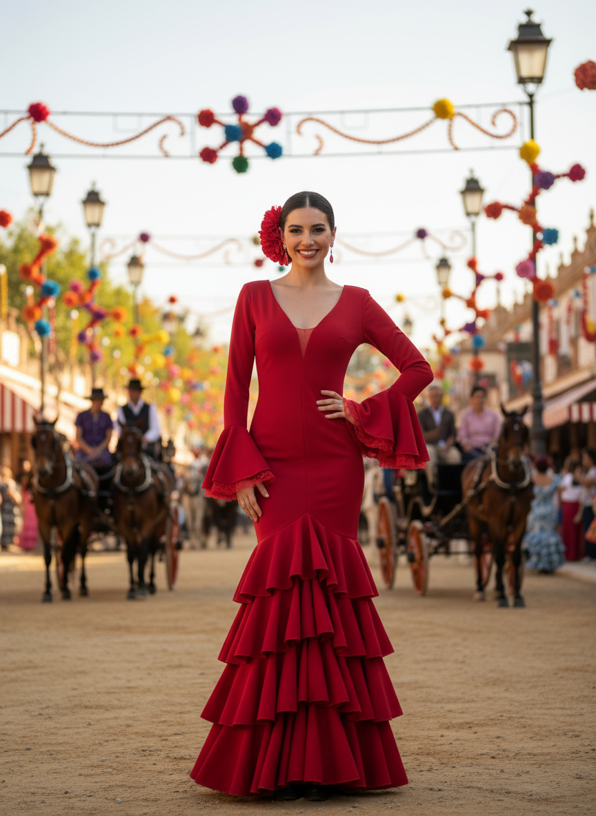 TRAJE FLAMENCA ROJO EMMA WU DESIGN X FLAMENCA EM241