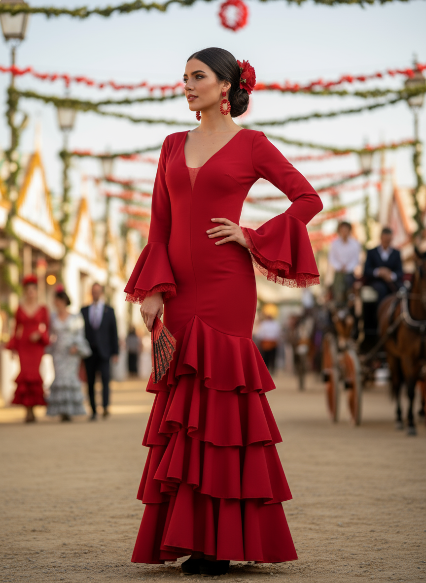 TRAJE FLAMENCA ROJO EMMA WU DESIGN X FLAMENCA EM241