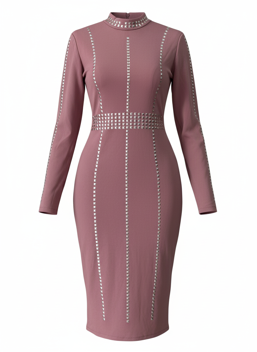 NUDE PINK SHORT DRESS 7453