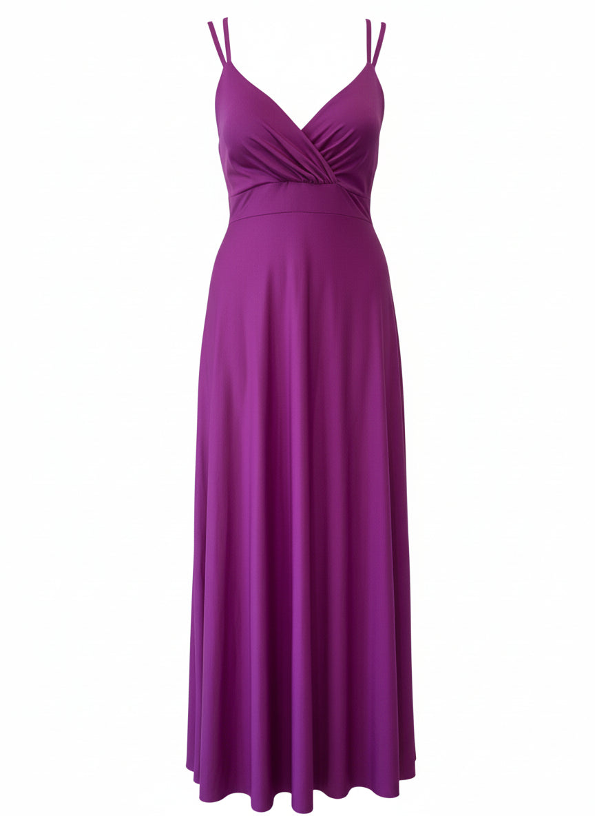 SHINY STRETCH LONG DRESS BOUGAINVILLE 5034