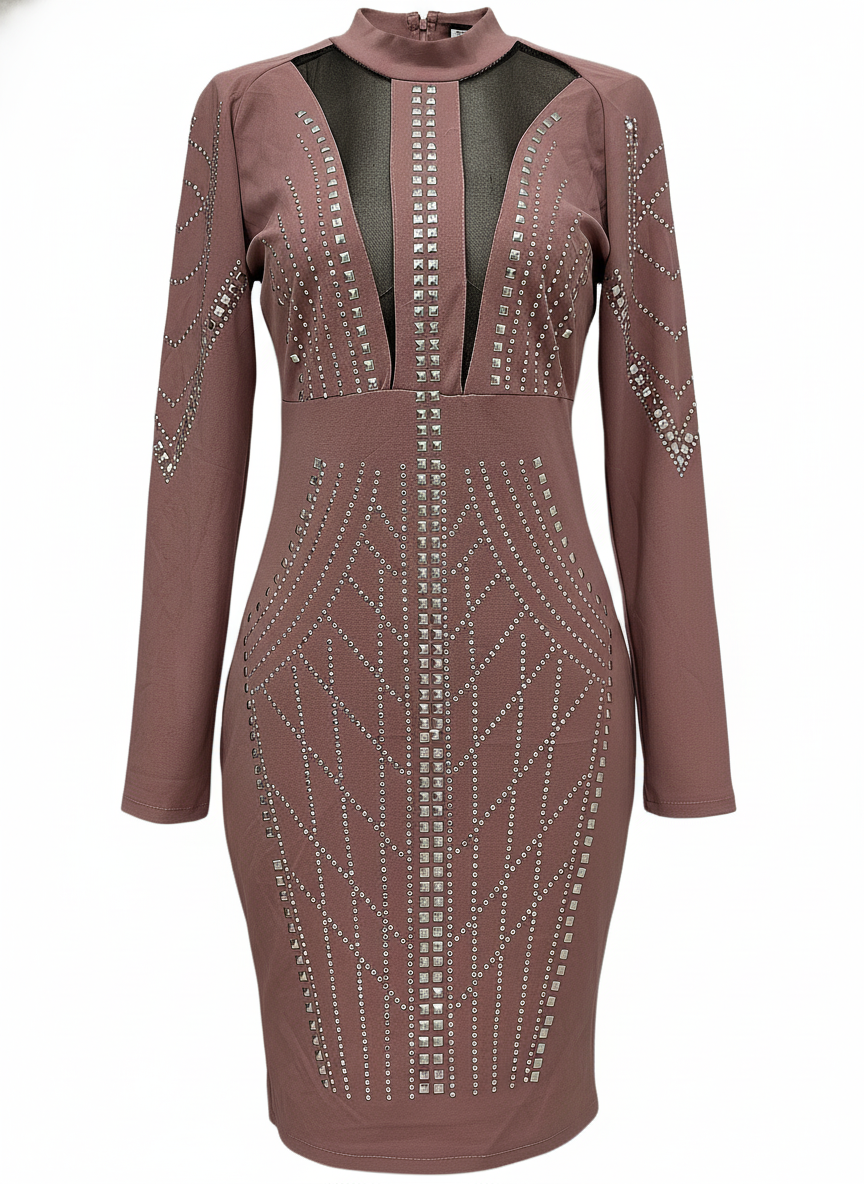 NUDE PINK SHORT DRESS 7201