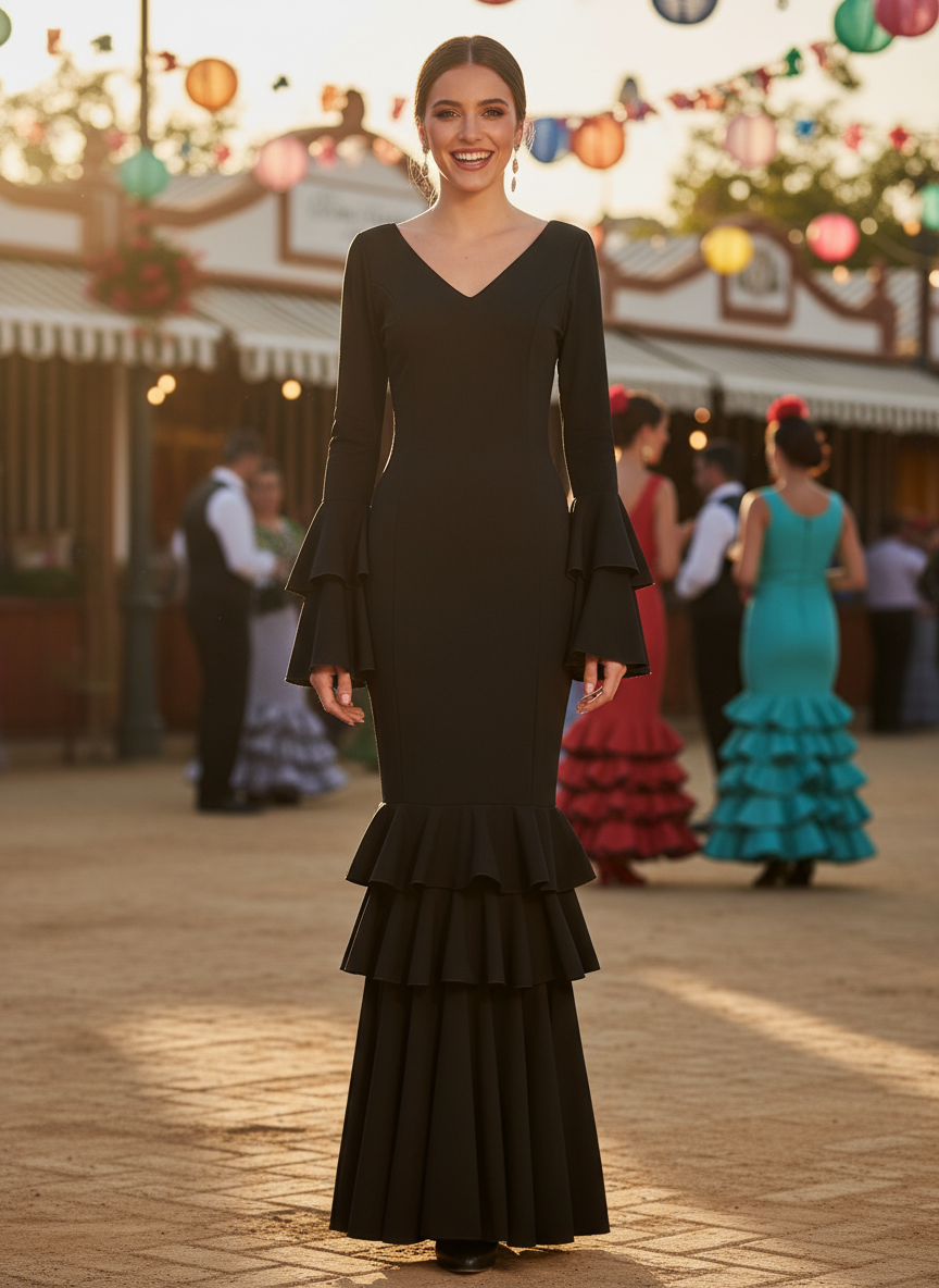 TRAJE FLAMENCA NEGRO EMMA WU DESIGN X FLAMENCA 21041