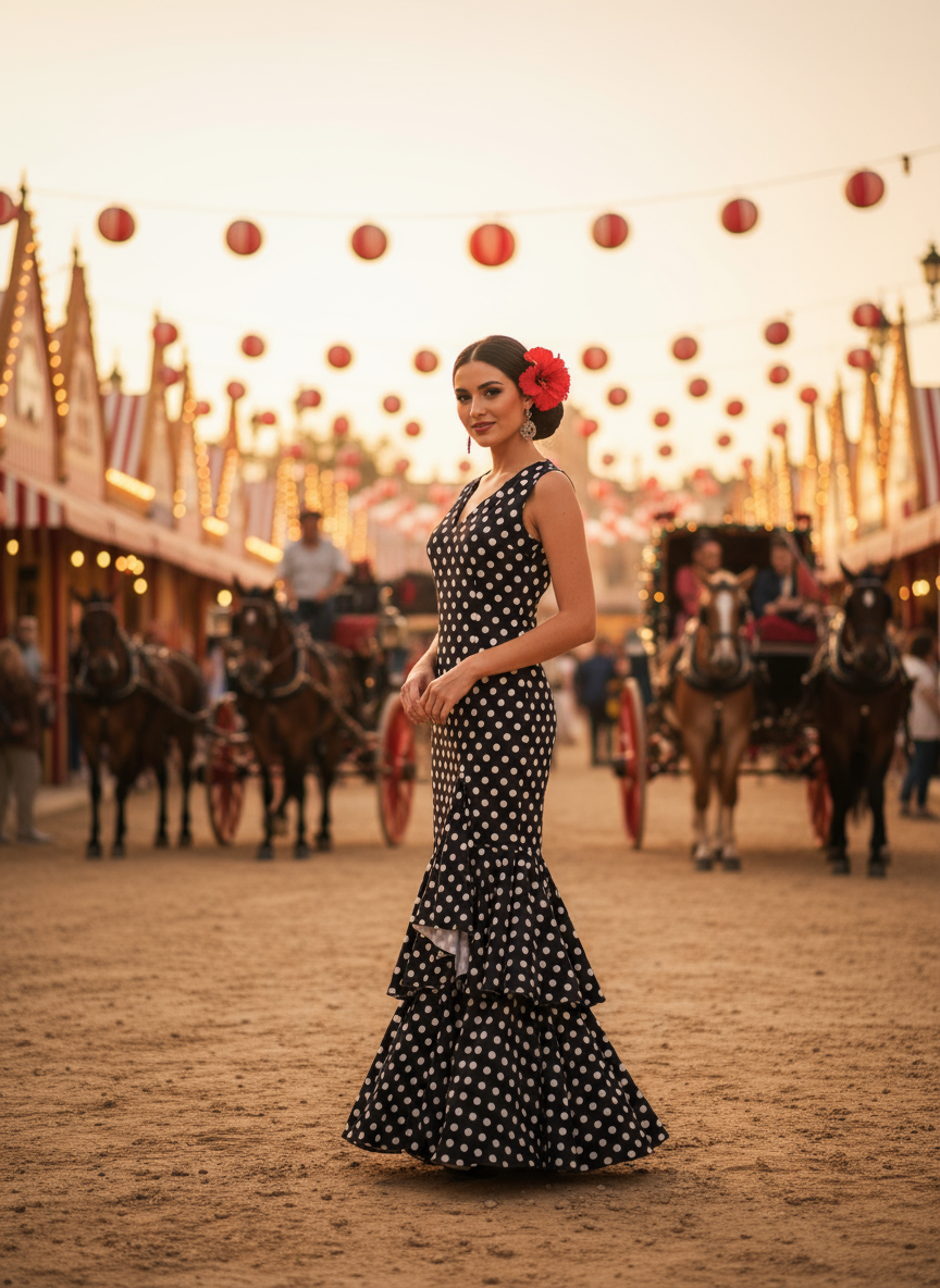 TRAJE FLAMENCA NEGRO EMMA WU DESIGN X FLAMENCA P0492