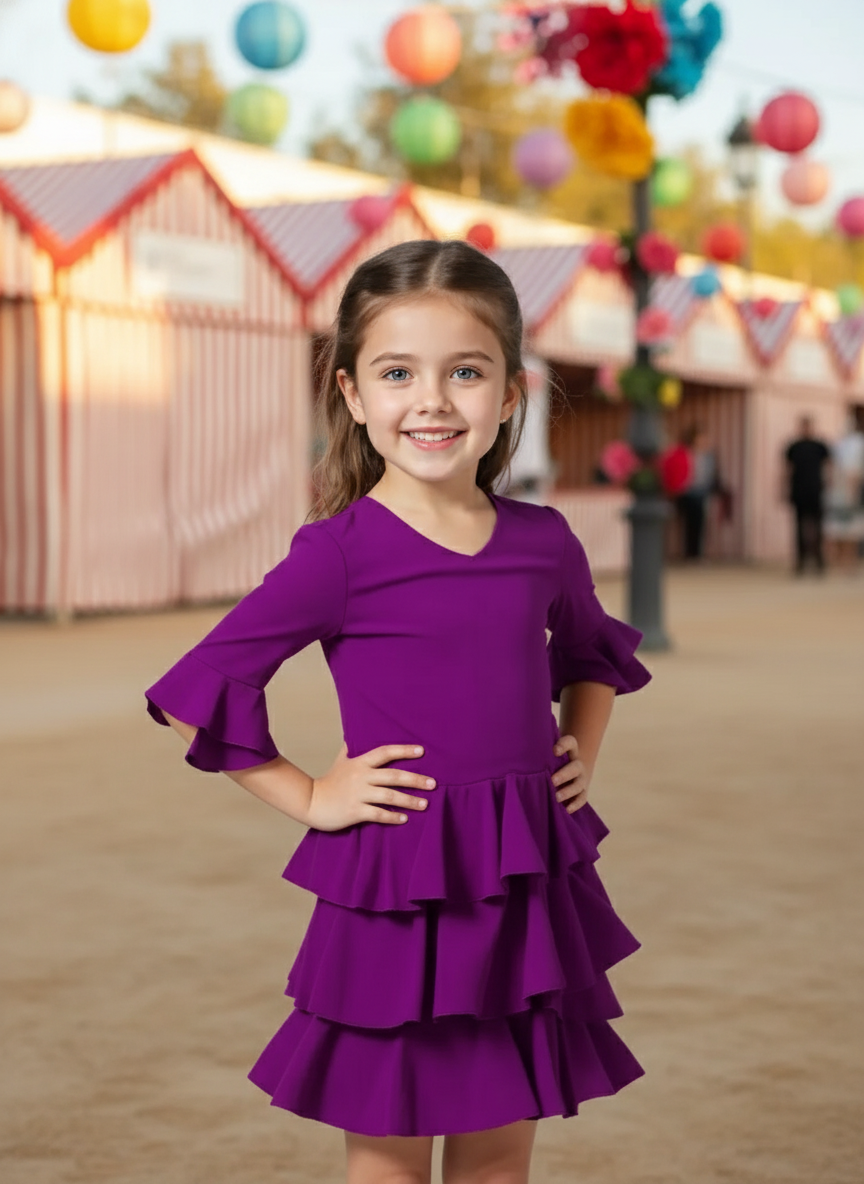 TRAJE FLAMENCA DE NIÑA  BUGANVILLA 221120-1