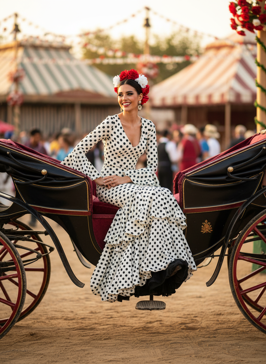 TRAJE FLAMENCA BLANCO EMMA WU DESIGN X FLAMENCA P0491