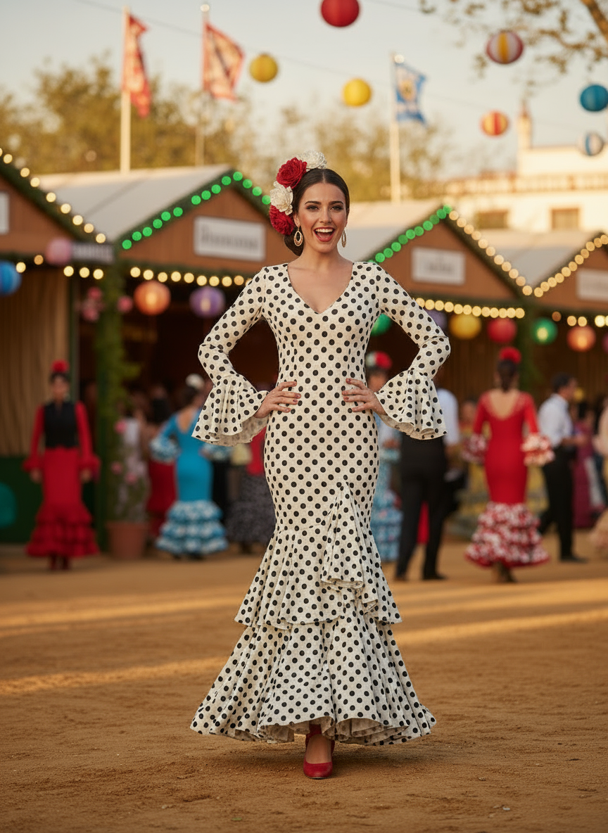 TRAJE FLAMENCA BLANCO EMMA WU DESIGN X FLAMENCA P0491