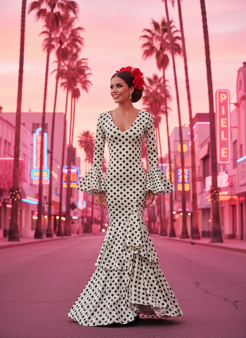 TRAJE FLAMENCA BLANCO EMMA WU DESIGN X FLAMENCA P0491