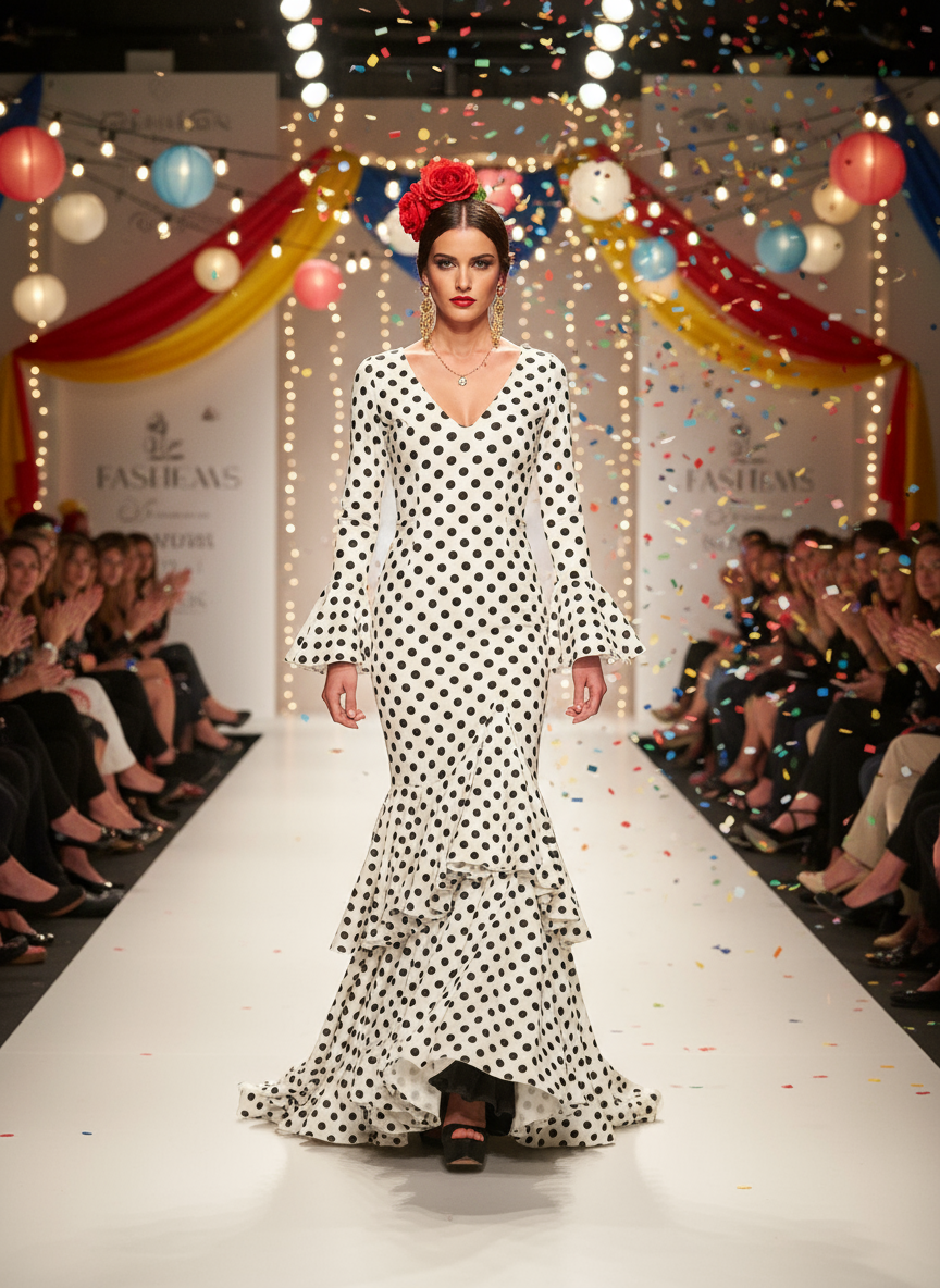 TRAJE FLAMENCA BLANCO EMMA WU DESIGN X FLAMENCA P0491