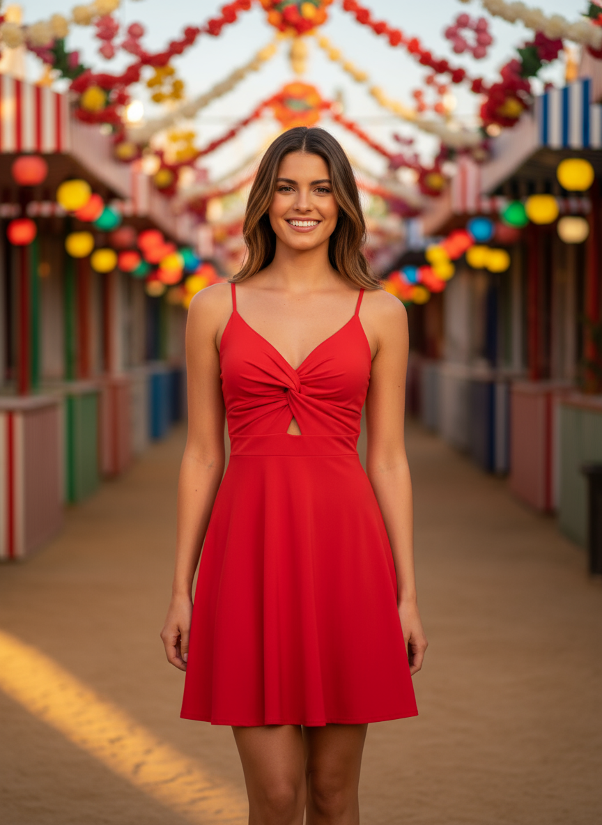 SHORT RED DRESS 3139