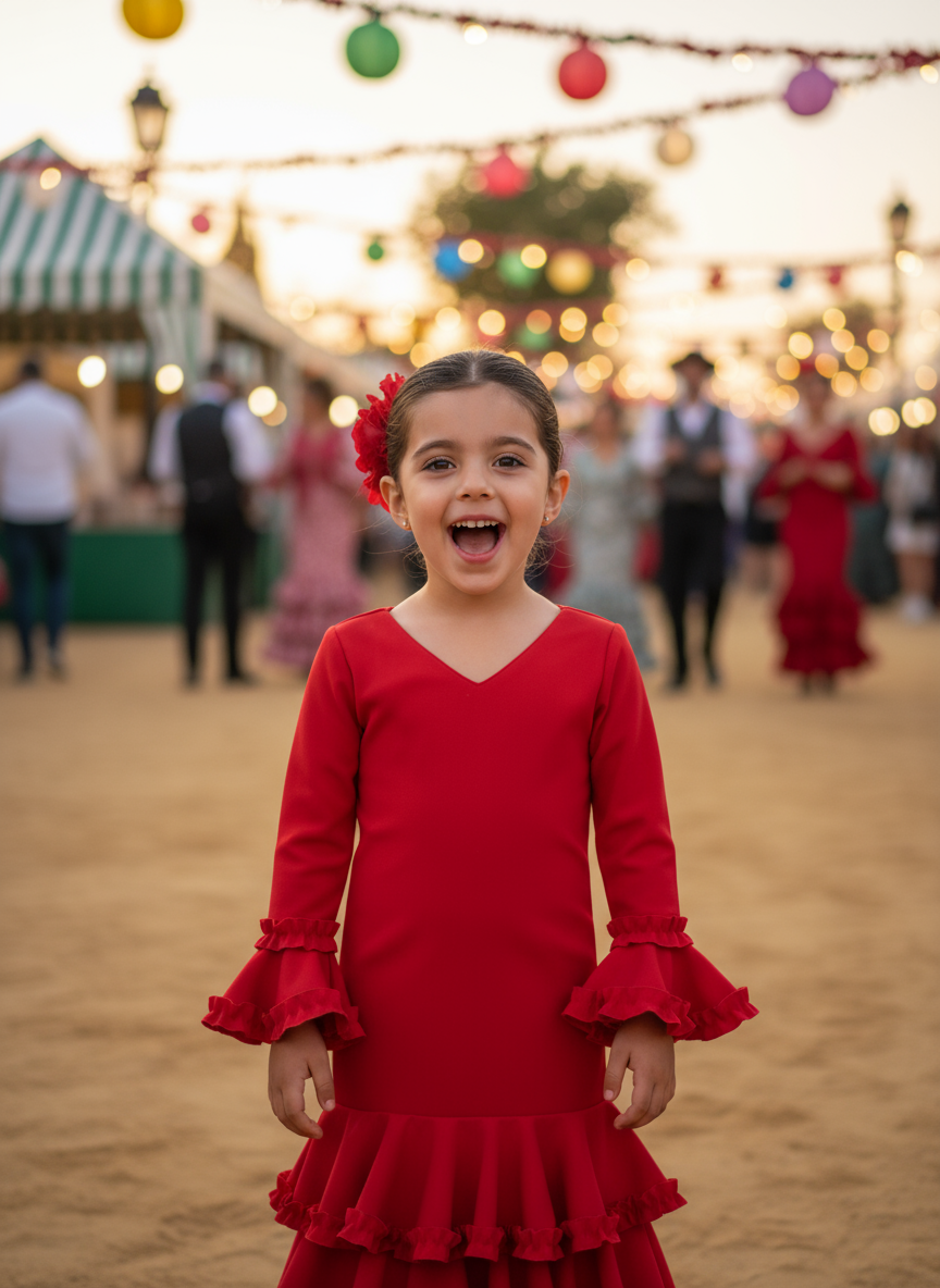 TRAJE FLAMENCA DE NIÑA  ROJO KL502