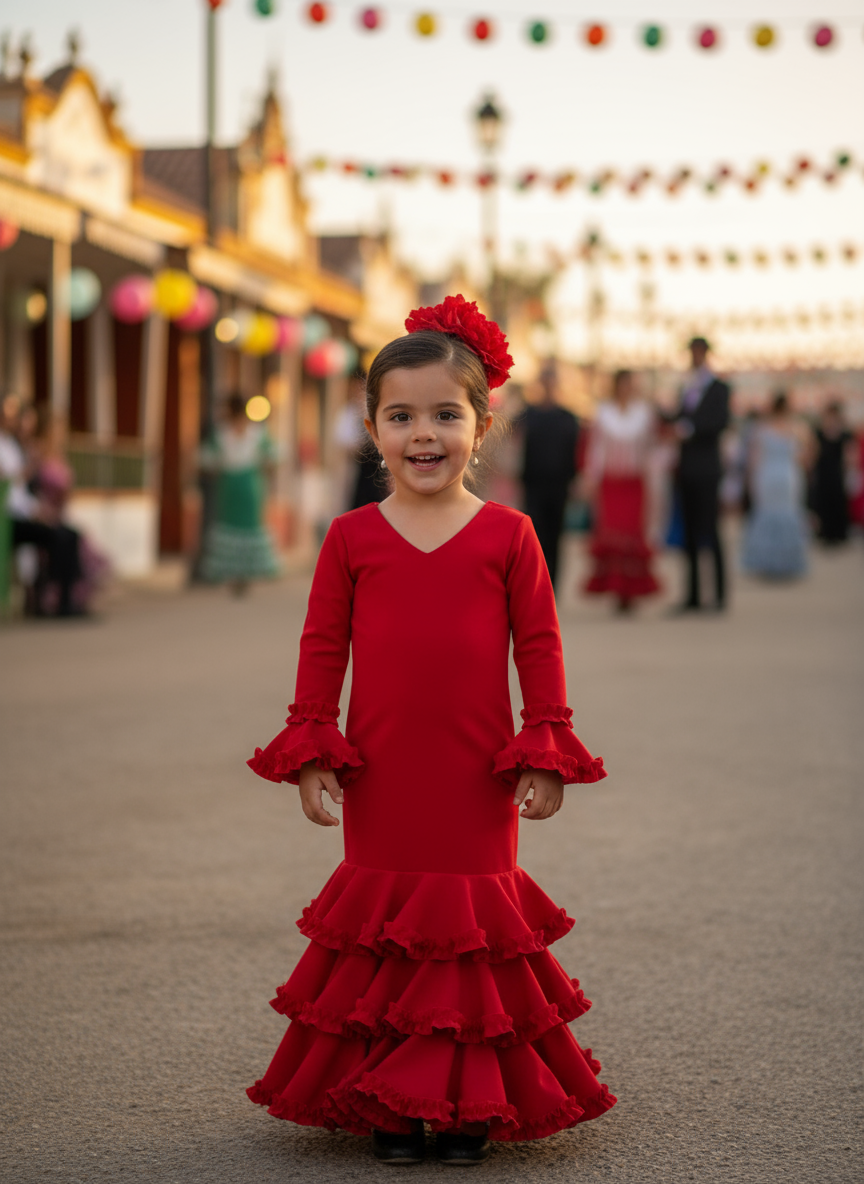 TRAJE FLAMENCA DE NIÑA  ROJO KL502