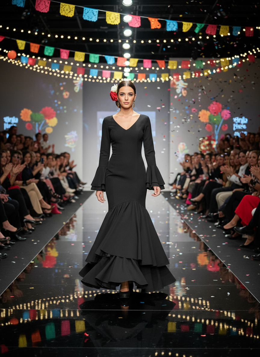 TRAJE FLAMENCA NEGRO EMMA WU DESIGN X FLAMENCA EM246