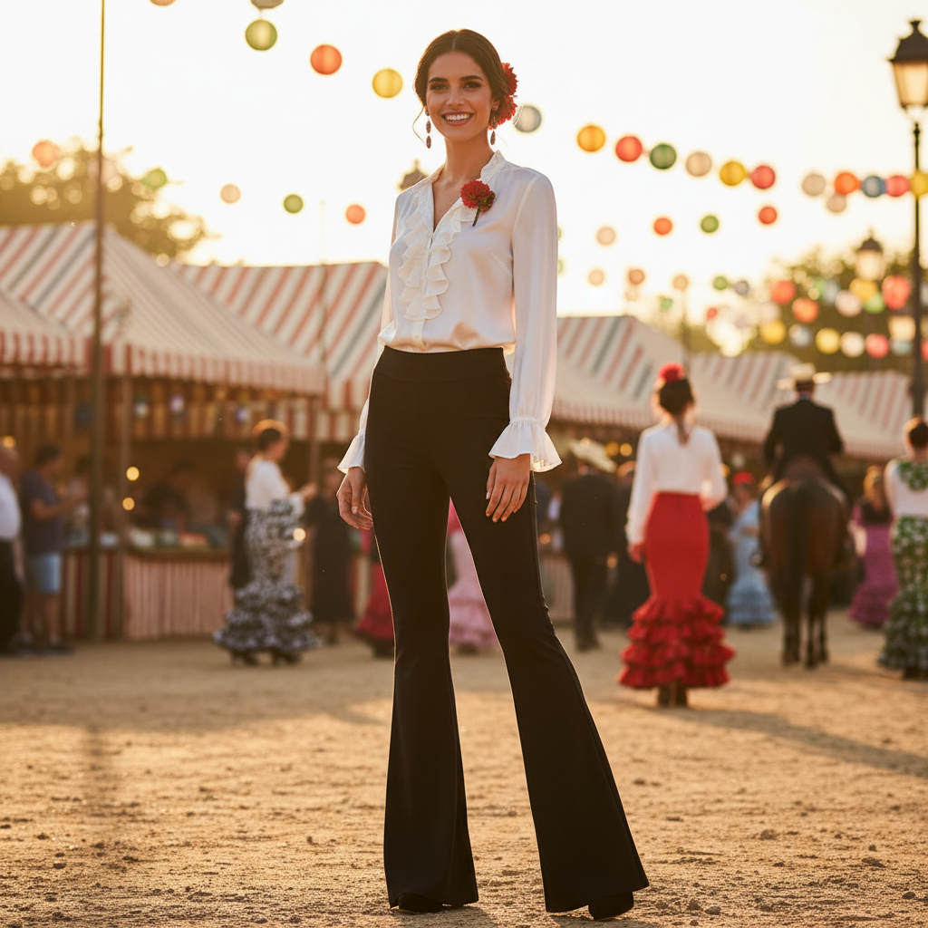 PANTALÓN CAMPANA NEGRO 9182