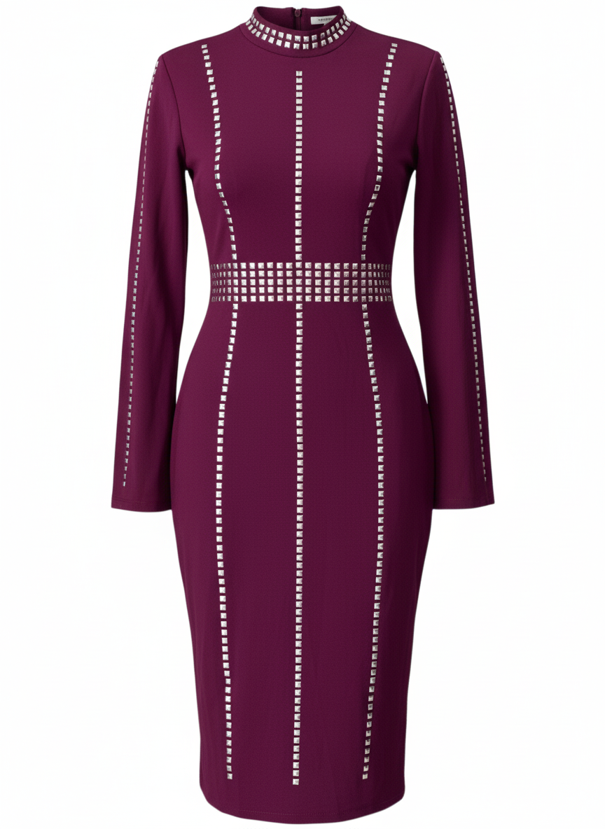 VESTIDO CORTO BERENJENA 7453