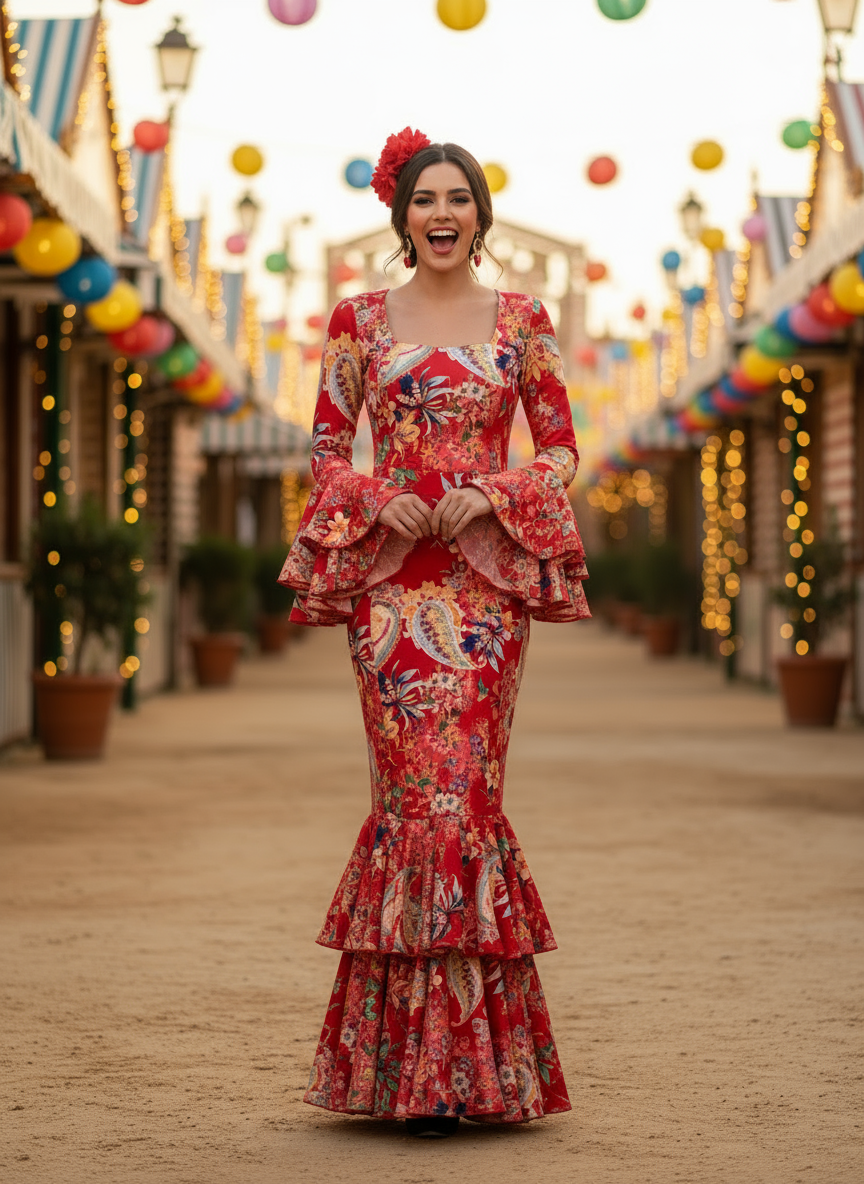 TRAJE FLAMENCA ROJO EMMA WU DESIGN X FLAMENCA E0212