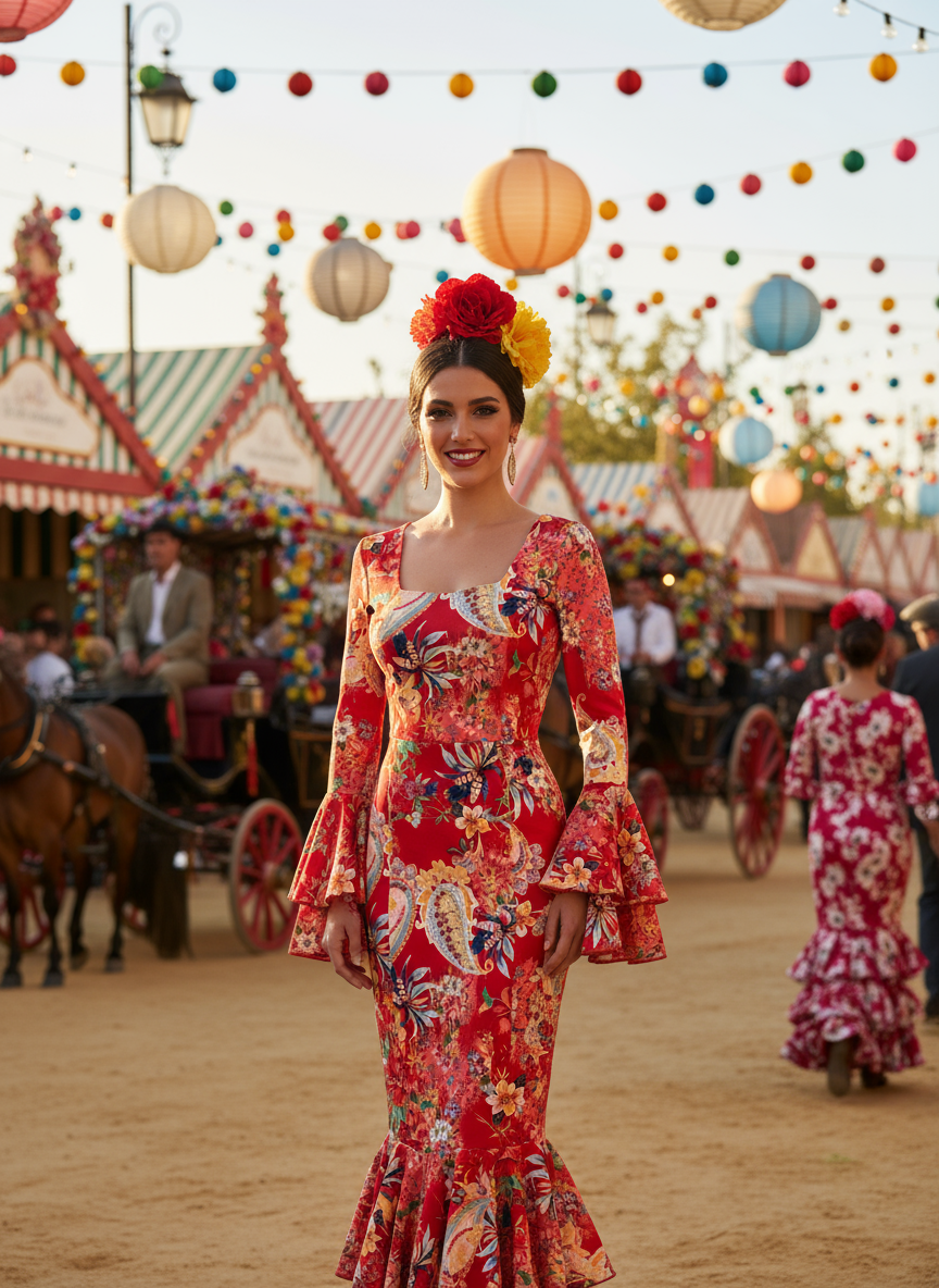 TRAJE FLAMENCA ROJO EMMA WU DESIGN X FLAMENCA E0212