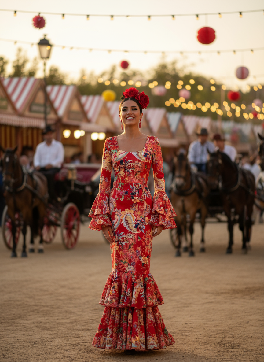 TRAJE FLAMENCA ROJO EMMA WU DESIGN X FLAMENCA E0212