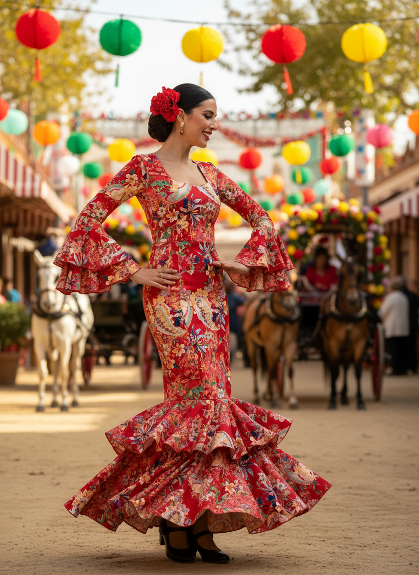 TRAJE FLAMENCA ROJO EMMA WU DESIGN X FLAMENCA E0212