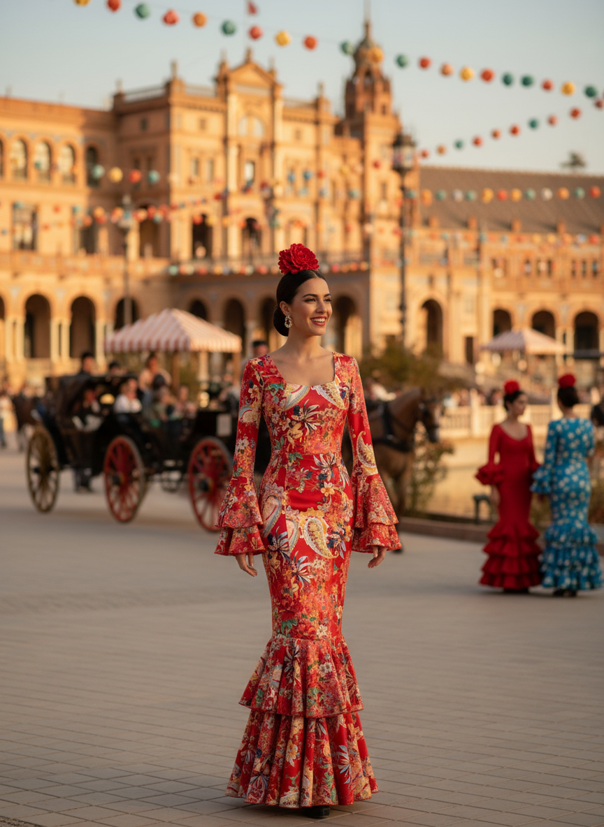 TRAJE FLAMENCA ROJO EMMA WU DESIGN X FLAMENCA E0212