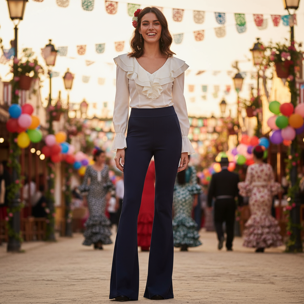 PANTALÓN CAMPANA AZUL MARINO 9182