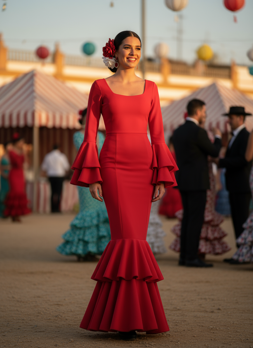 TRAJE FLAMENCA ROJO EMMA WU DESIGN X FLAMENCA 0212