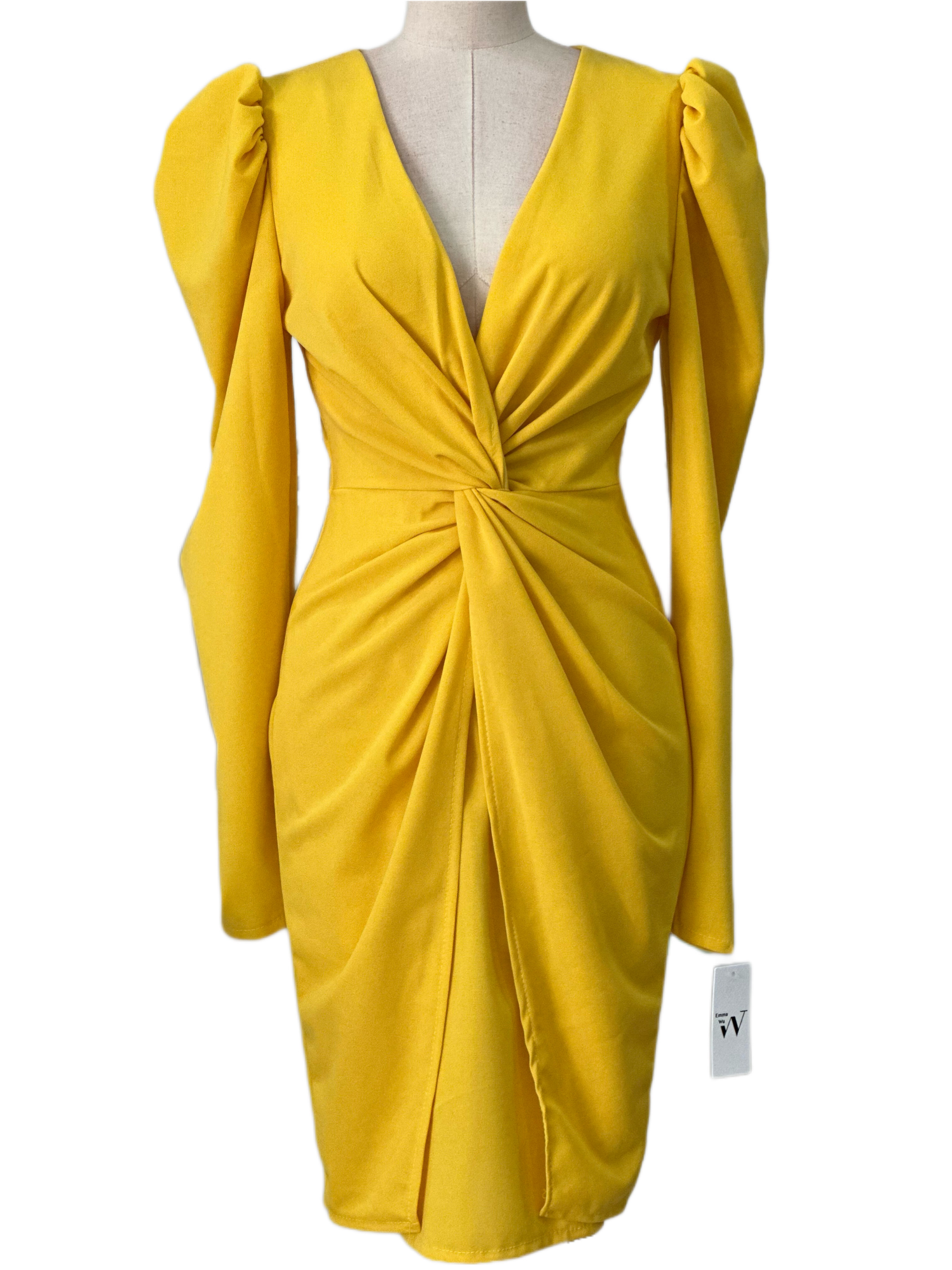 VESTIDO CORTO AMARILLO MANGO 23117
