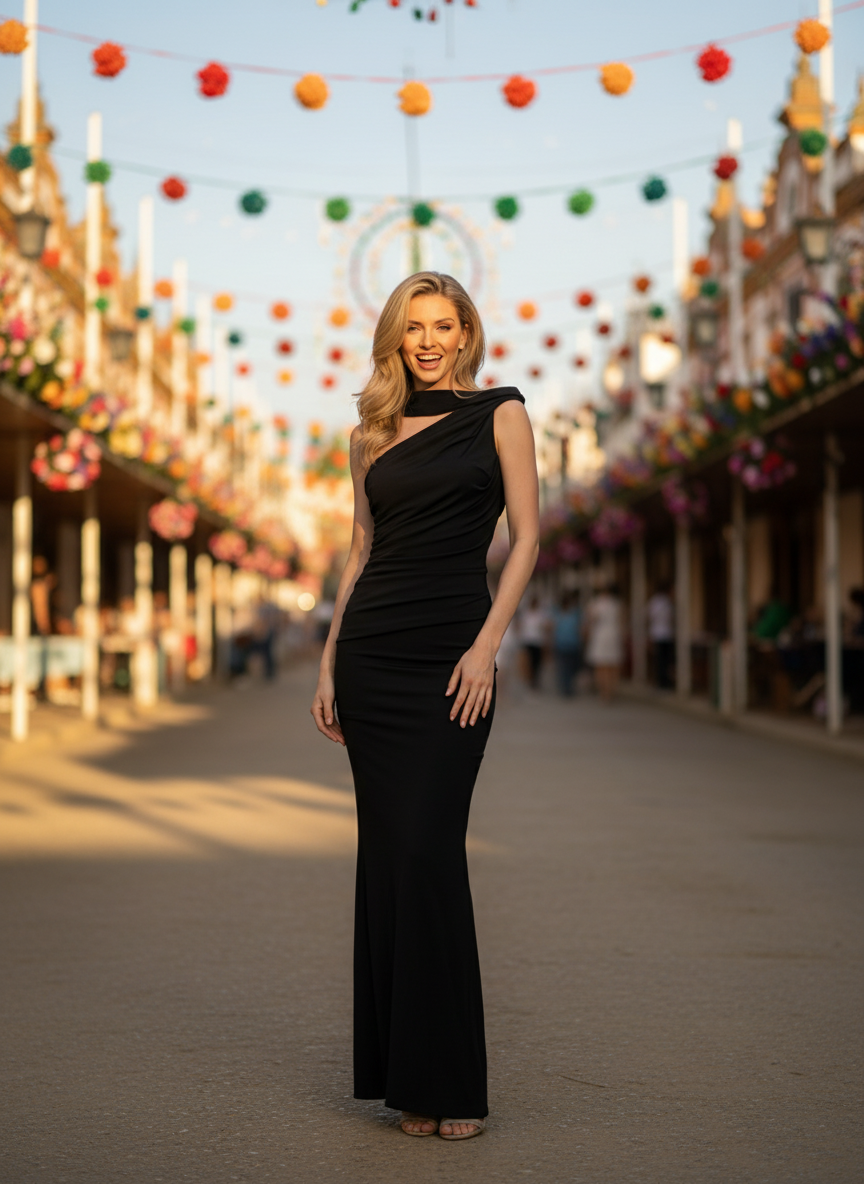 LONG BLACK DRESS 25097