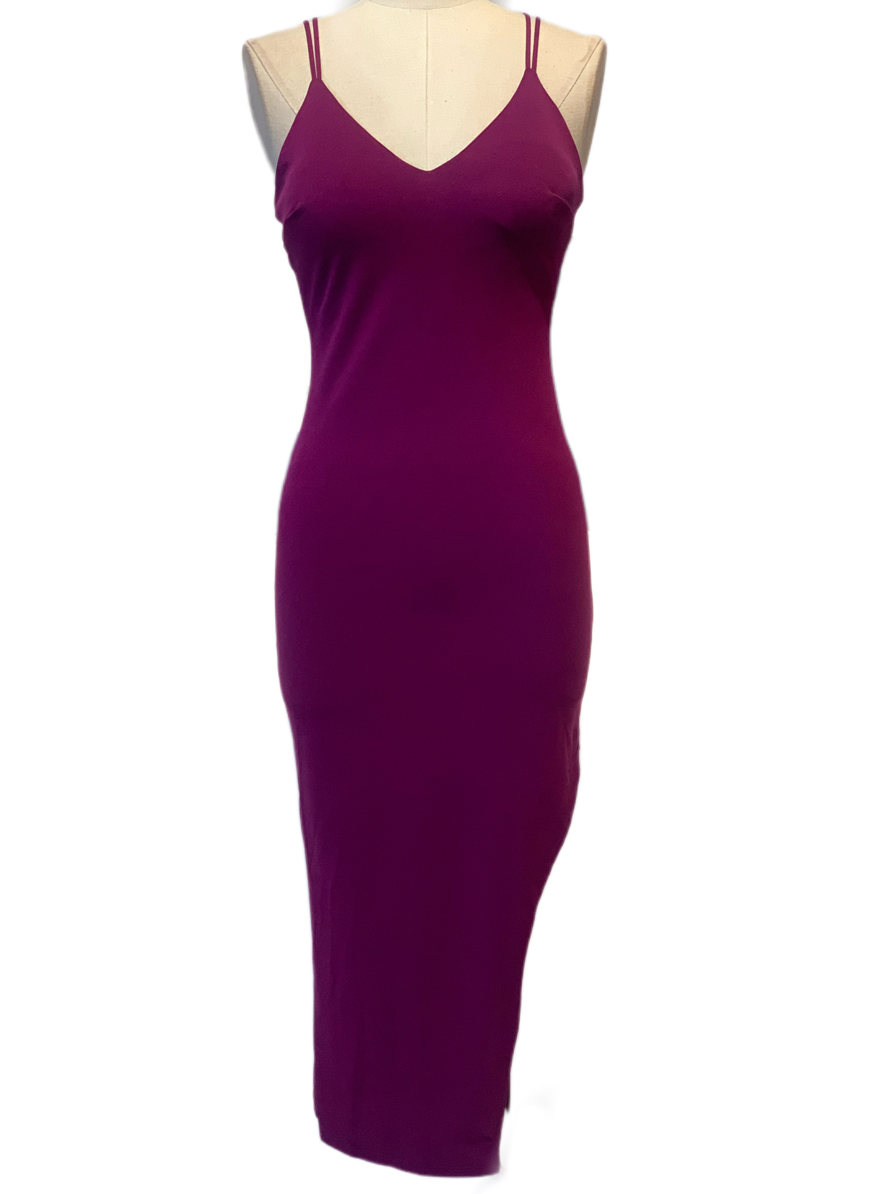 VESTIDO CORTO BERENJENA 21430