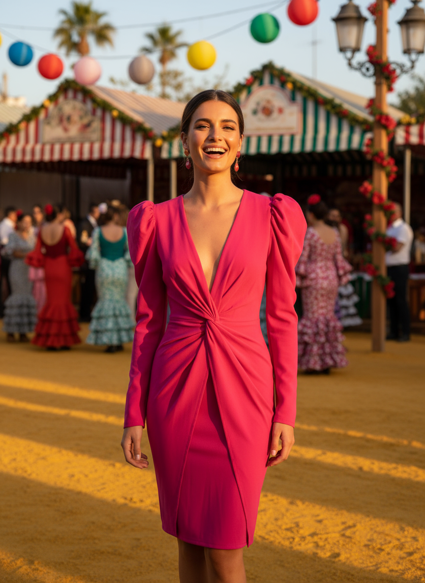 VESTIDO CORTO FUCSIA 23117