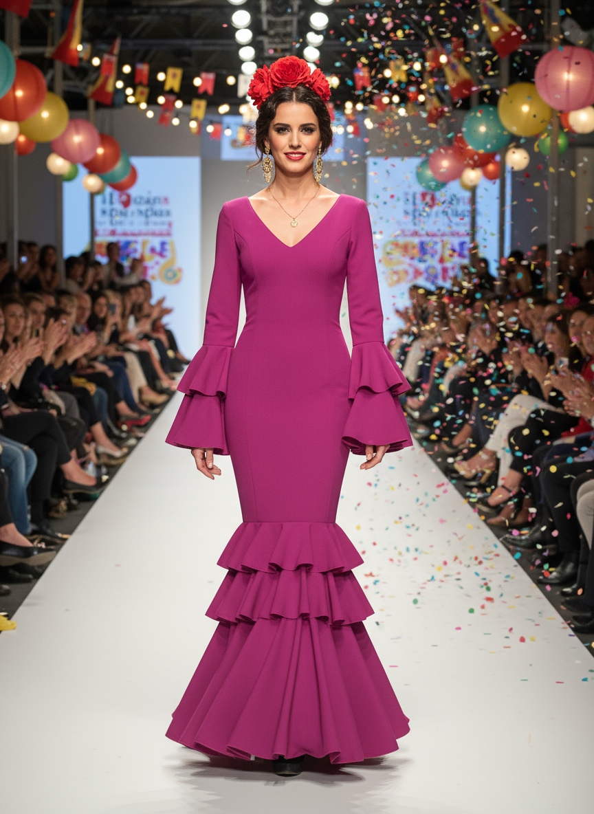 TRAJE FLAMENCA BERENJENA EMMA WU DESIGN X FLAMENCA 21041