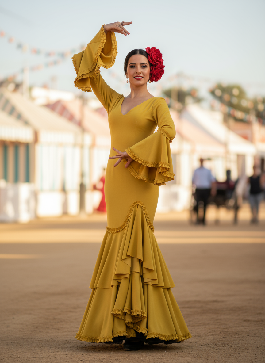 TRAJE FLAMENCA AMARILLO EMMA WU DESIGN X FLAMENCA 0491