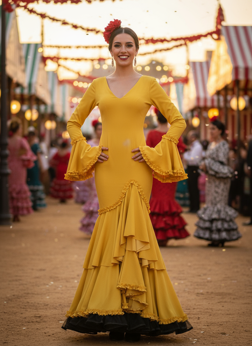 TRAJE FLAMENCA AMARILLO EMMA WU DESIGN X FLAMENCA 0491