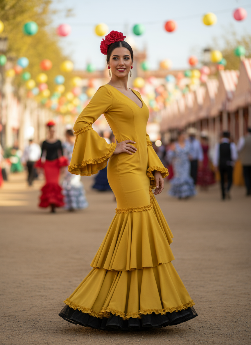 TRAJE FLAMENCA AMARILLO EMMA WU DESIGN X FLAMENCA 0491