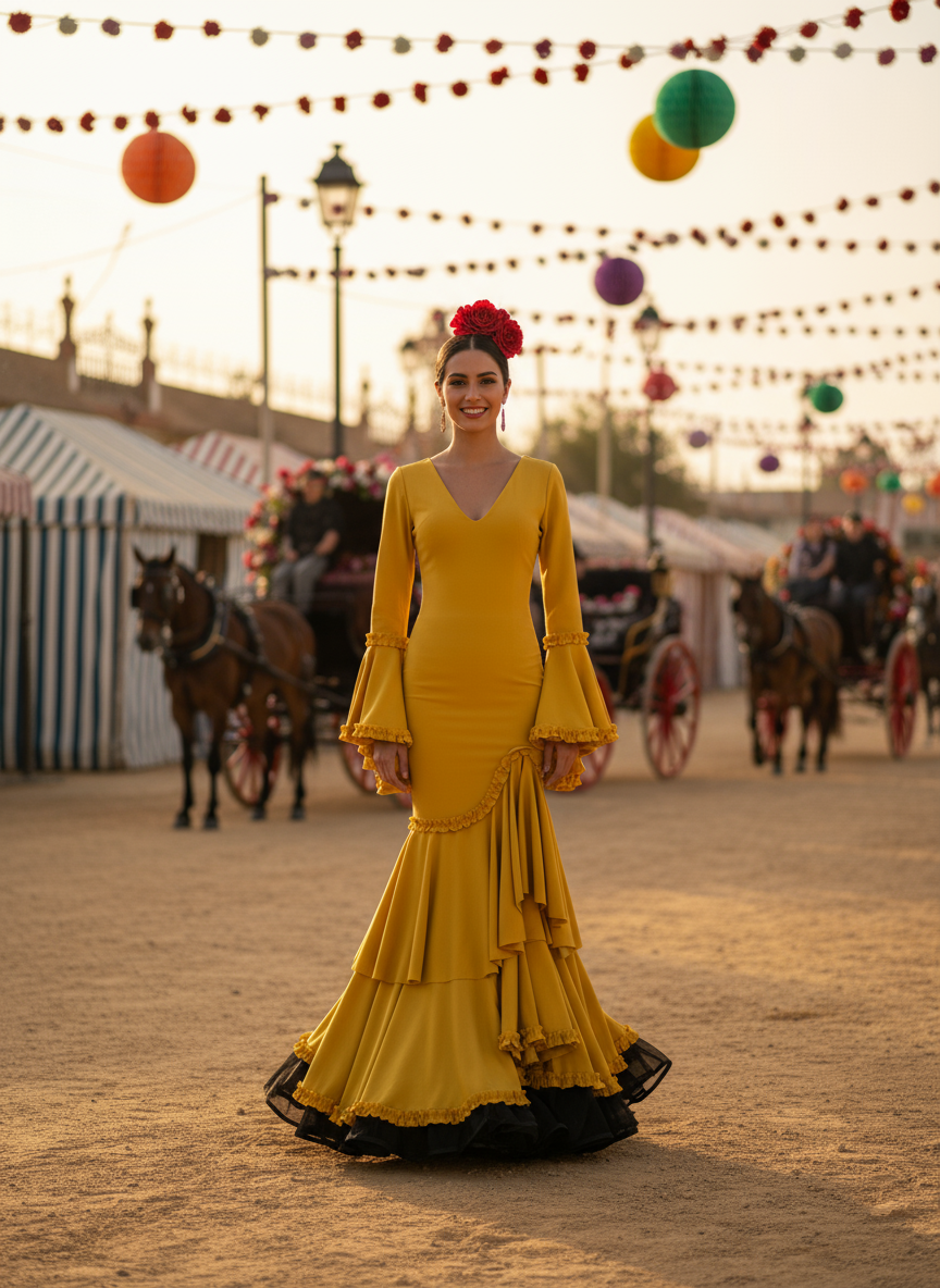 TRAJE FLAMENCA AMARILLO EMMA WU DESIGN X FLAMENCA 0491
