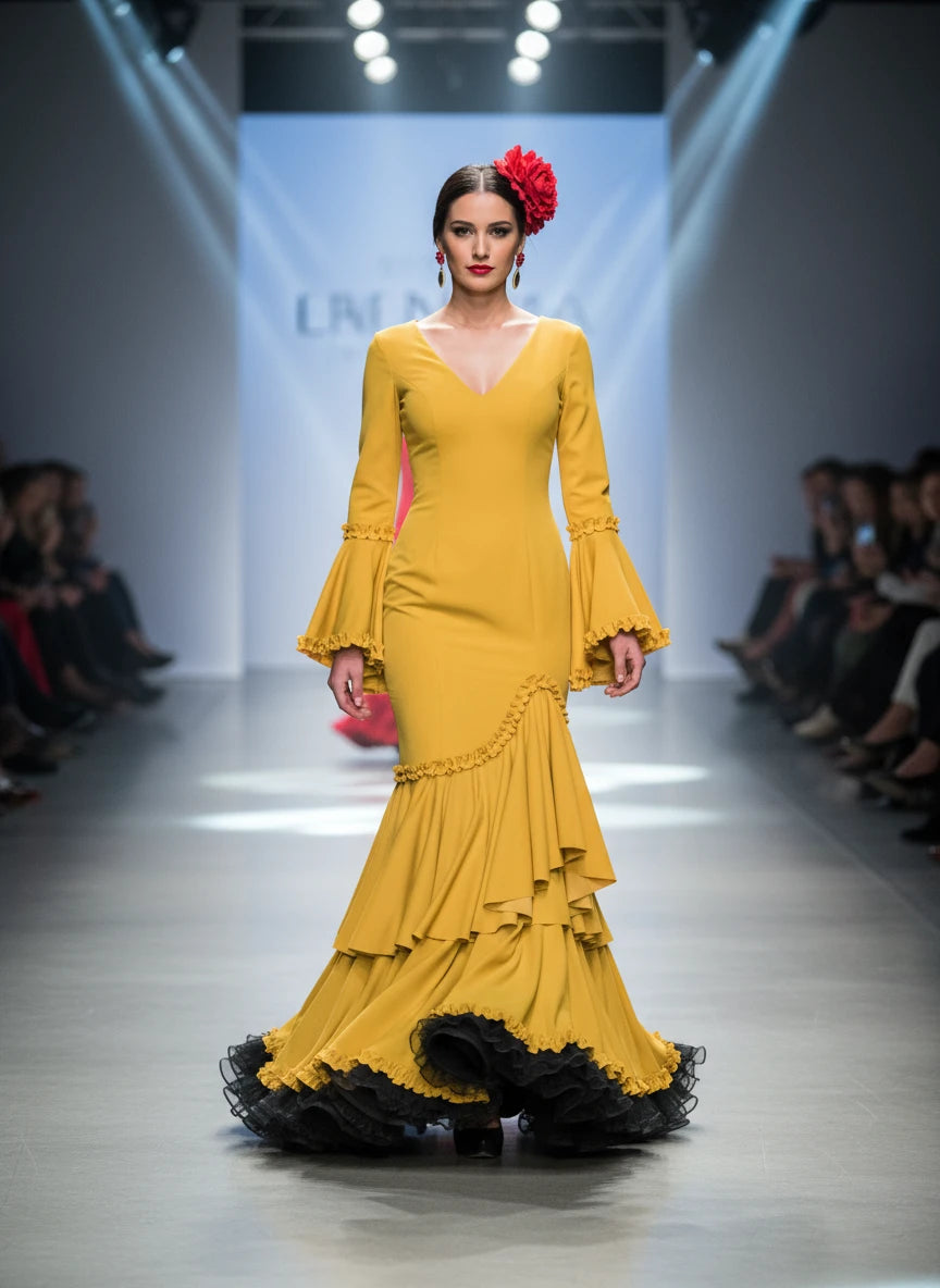 TRAJE FLAMENCA AMARILLO EMMA WU DESIGN X FLAMENCA 0491