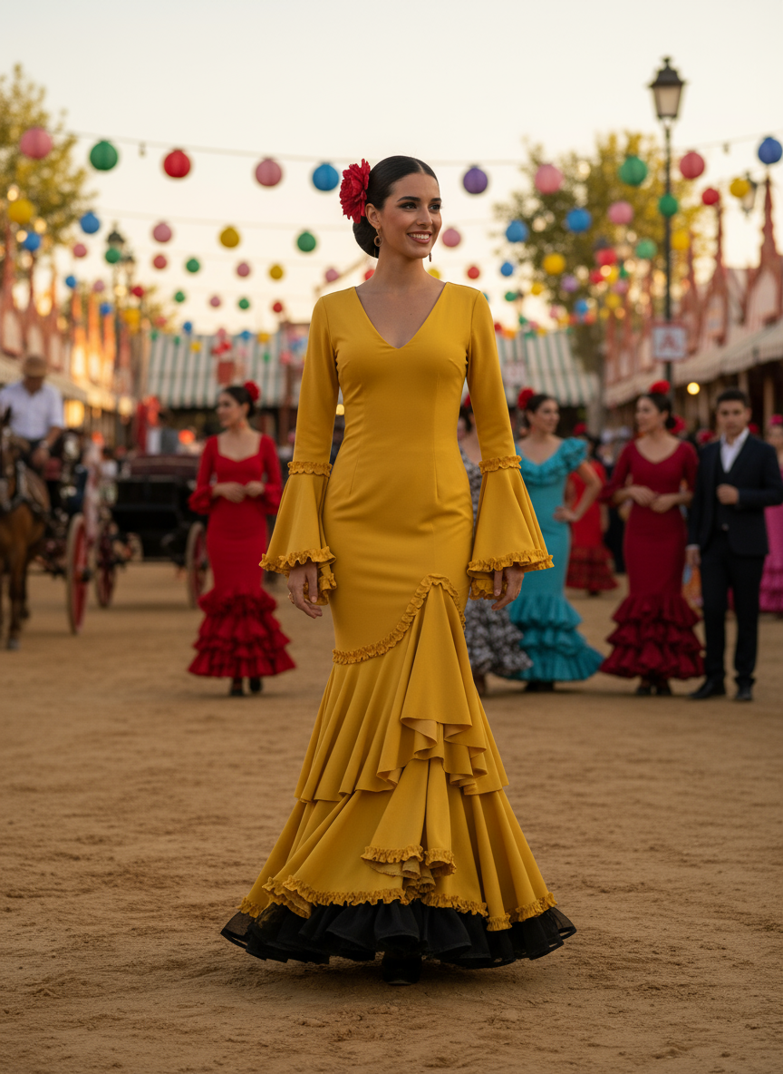 TRAJE FLAMENCA AMARILLO EMMA WU DESIGN X FLAMENCA 0491