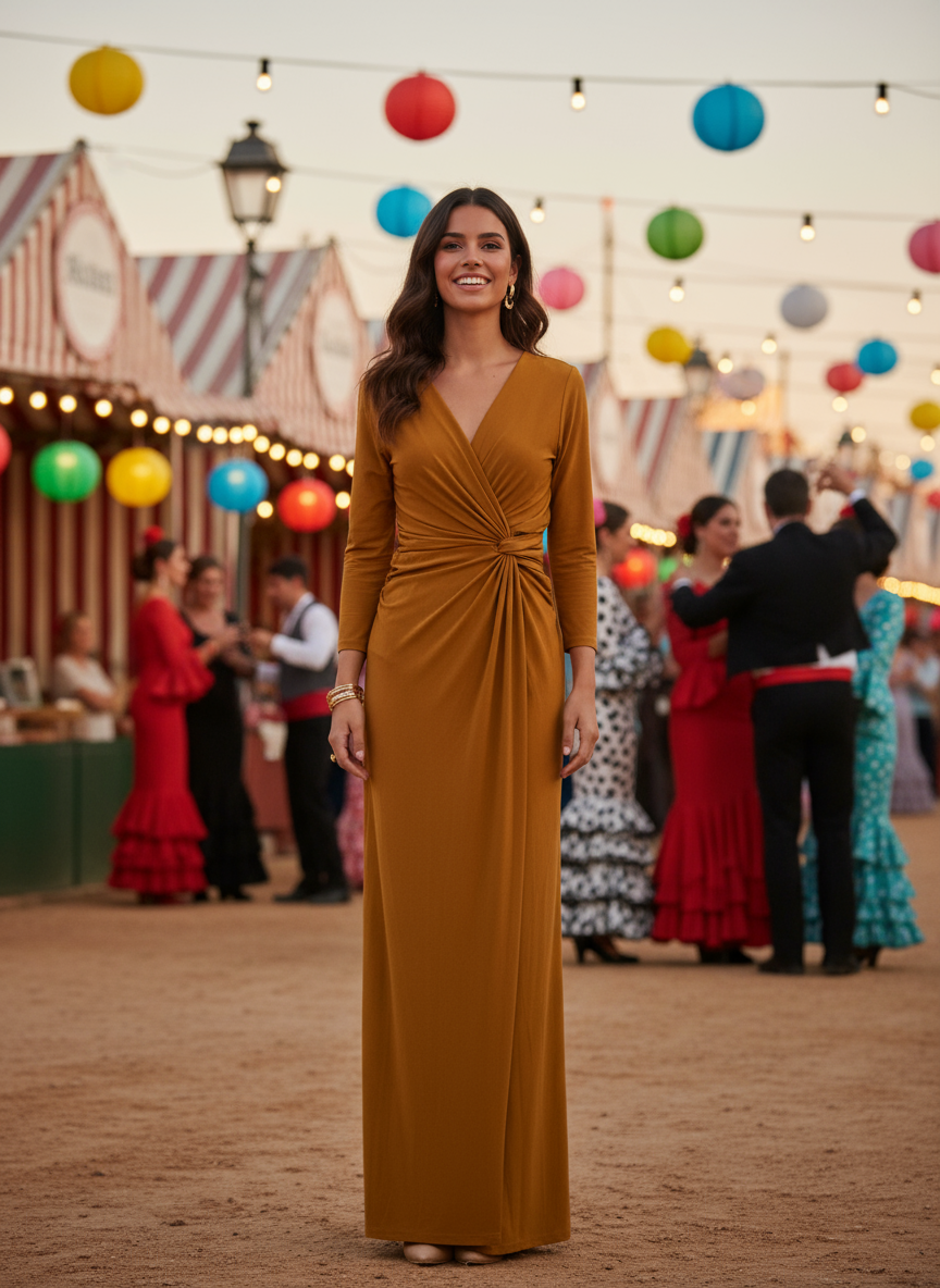 MUSTARD LONG DRESS 4747