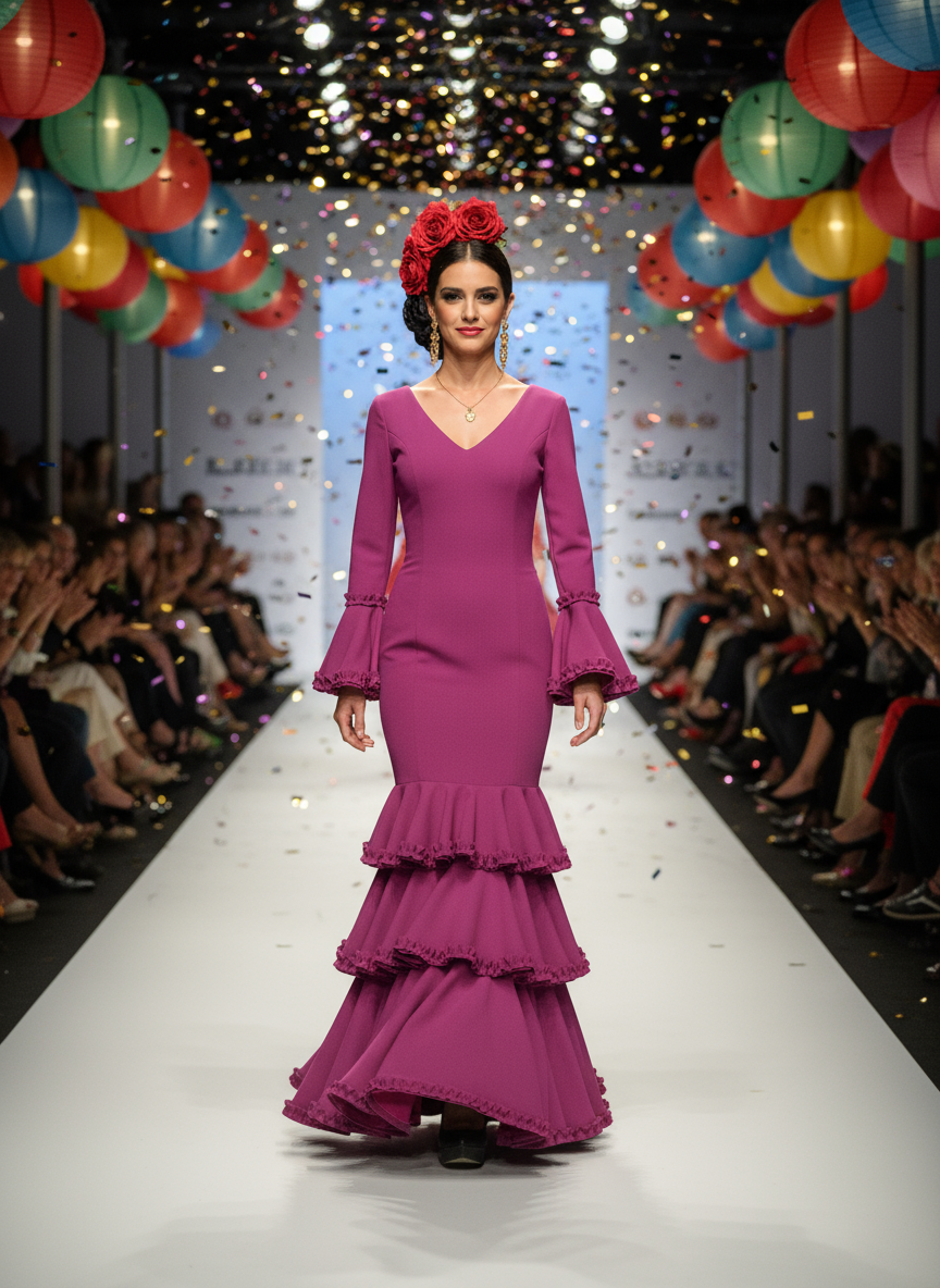 TRAJE FLAMENCA BERENJENA EMMA WU DESIGN X FLAMENCA EM222