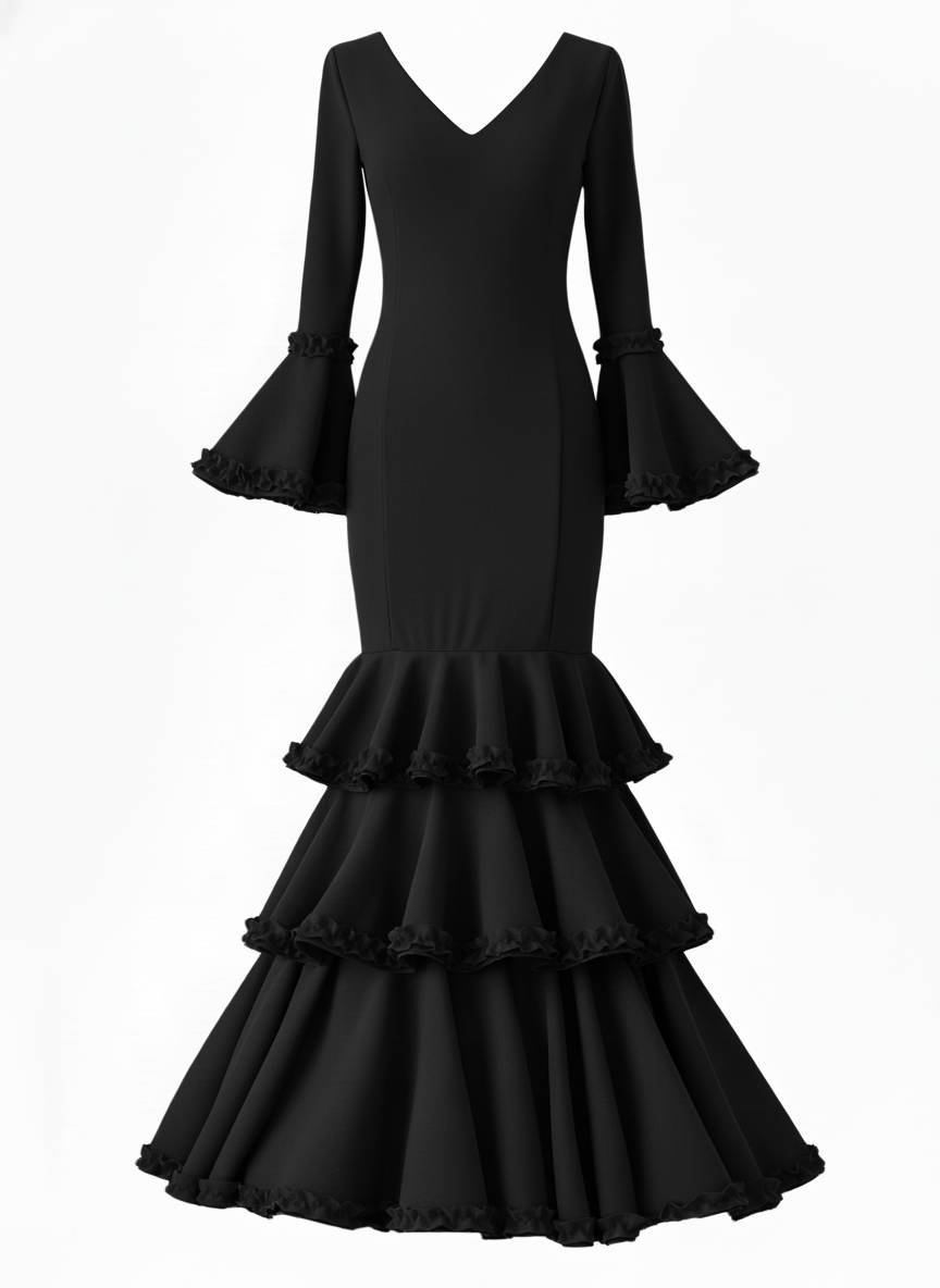 TRAJE FLAMENCA NEGRO EMMA WU DESIGN X FLAMENCA EM222