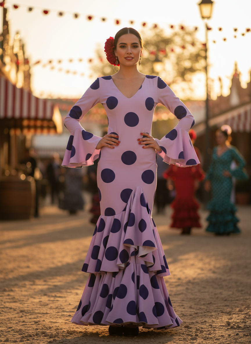 TRAJE FLAMENCA LILA MALVA EMMA WU DESIGN X FLAMENCA G0491