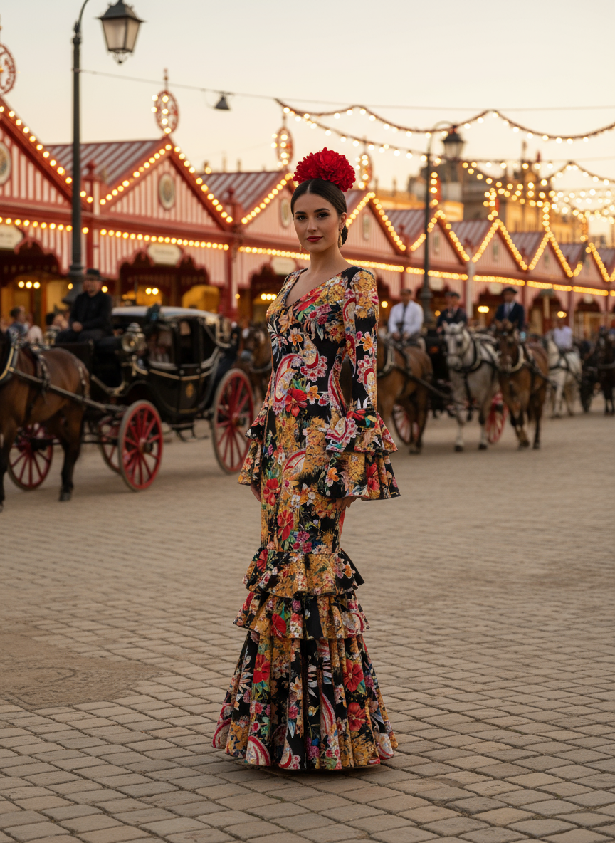 TRAJE FLAMENCA NEGRO EMMA WU DESIGN X FLAMENCA E21041