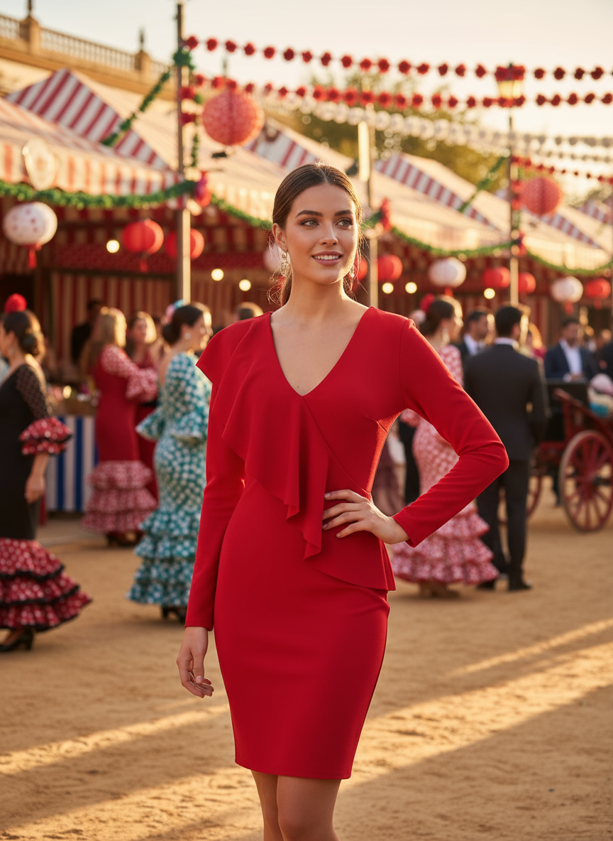 SHORT RED DRESS 7577