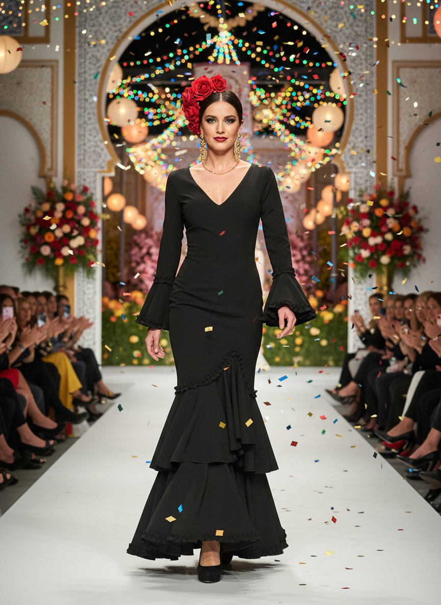 TRAJE FLAMENCA NEGRO EMMA WU DESIGN X FLAMENCA EM229