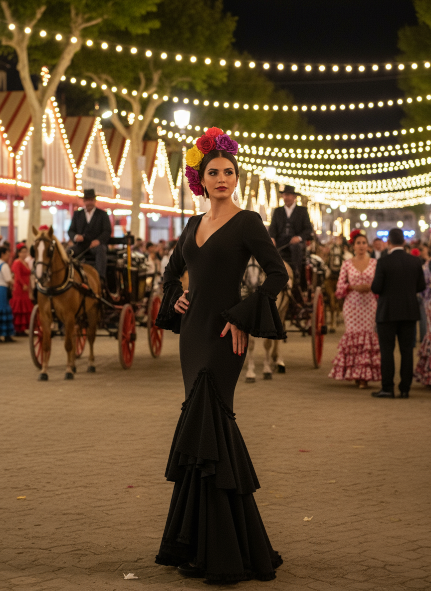 TRAJE FLAMENCA NEGRO EMMA WU DESIGN X FLAMENCA EM229