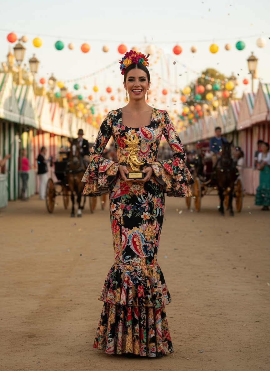 TRAJE FLAMENCA NEGRO EMMA WU DESIGN X FLAMENCA E0212