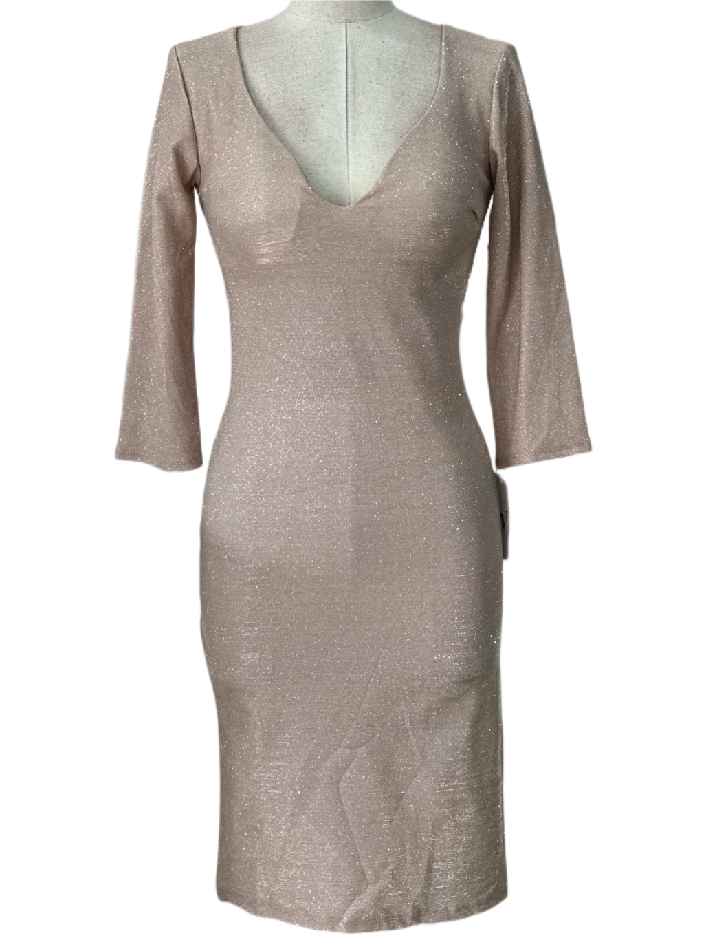 VESTIDO CORTO CHAMPAGNE 8819